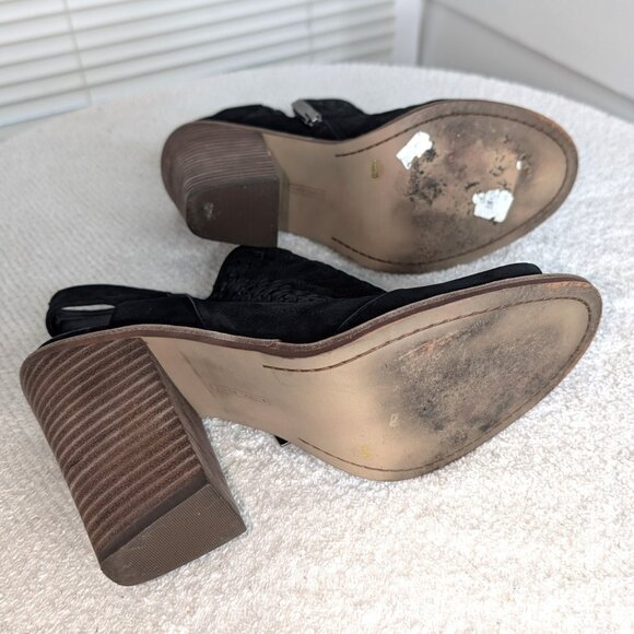 Vince Camuto Black Slingback Open-Toe Booties - Size 10M - Picture 9 of 12